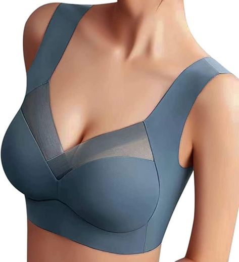 Womens Seamless Bras Deep Cup Full Back Coverage Hides Back Fat Comfort Wirefree Shaper Bra Sleep Yoga Bralette Stretch Bras(NB,XL) at Amazon Women’s Clothing store Bra Fitting Guide, Coverage Bras, Back Fat, Comfortable Bras, Plus Size Bra, Everyday Bra, Seamless Bra, Wireless Bra, Yoga Tops