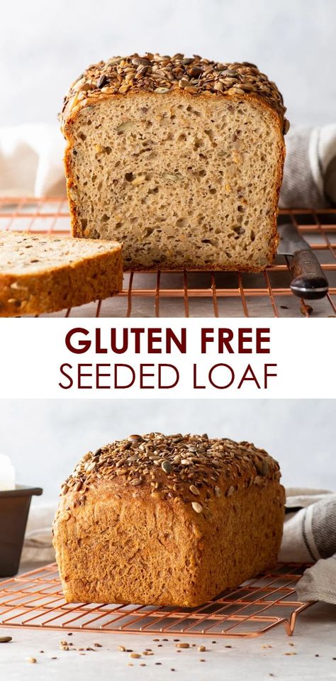 Gluten Free Bread Recipe Easy, Gluten Free Bread Recipe, Seeded Bread Recipes, Gluten Free Bread Machine, Homemade Gluten Free Bread, Gluten Free Sandwich Bread, Easy Bread Recipe, Best Gluten Free Bread, Gluten Free Sandwiches