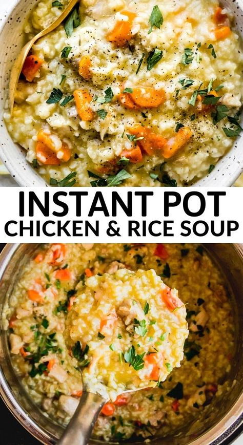 Ip Chicken, Instant Pot Chicken And Rice, Gluten Free Instant Pot, Roasted Cauliflower Soup, Dairy Free Soup, Chicken Rice Soup, Instant Pot Soup Recipes, True Food, Instant Pot Soup