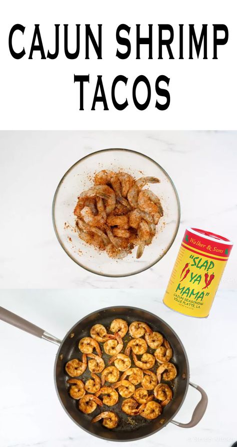 Cajun Shrimp Tacos - with Slap Ya Mama seasoning Cajun Shrimp Tacos, Slap Ya Mama Seasoning, Slap Ya Mama, Cajun Shrimp Recipes, Shrimp Taco Recipes, Greek Yogurt Pancakes, Sliced Avocado, Slender Kitchen, Easy Grilled Chicken