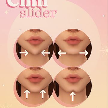 Chin slider | Miiko on Patreon Aesop Sims 4 Cc, Sims 4 Cc Cas Sliders, The Sims 4 Miiko Cc Patreon, Soft Peach Skin Blend Sims 4, Ts4 Sliders Cc, Sims 4 Cc Jaw Sliders, Sims 4 Cc Anime Skin, Chin Presets Sims 4 Cc, Sims 4 Cc Cross Eye Slider