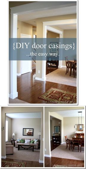 DIY - Door Casings - Full Step-by-Step Tutorial- I just like the photo, I'm sure Josh knows how to do this Tutorial Painting, Muebles Living, Home Upgrades, Diy Door, Wainscoting, Basement Remodeling, Diy Home Improvement, A Living Room, Home Improvement Projects