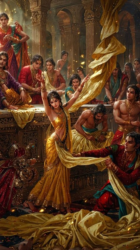 Kauravas Mahabharata, Mahabharata Wallpapers, Draupadi Cheer Haran, Duryodhana Mahabharata, Pandavas Mahabharata, Draupadi Art, Draupadi Painting, Draupadi And Krishna, Draupadi Vastraharan