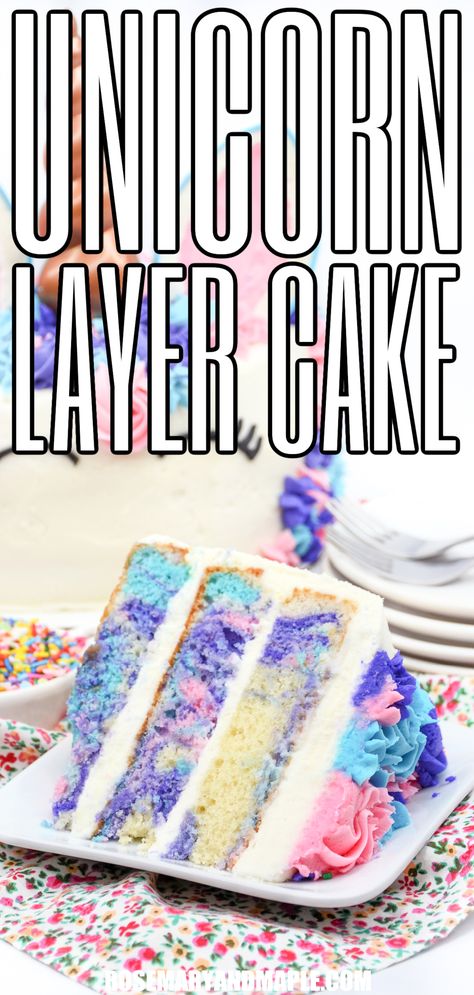 Unicorn Layer Cake Diy Layer Cake Birthday, Simple Unicorn Birthday Cake, Unicorn Cake Diy Easy, Unicorn Pinata Cake, Unicorn Mermaid Cake, Cake Diy Easy, My Little Pony Birthday Cake, Easy Unicorn Cake, 3 Layer Cakes