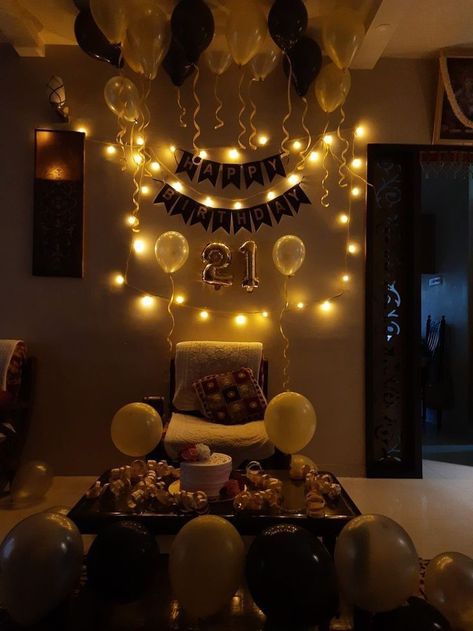 Black And White Balloons, Surprise Birthday Decorations, Birthday Decorations At Home, Happy Birthday Decor, Birthday Room Decorations, Birthday Party At Home, Boy Birthday Decorations, Simple Birthday Decorations, 21st Birthday Decorations