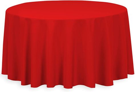 AmazonSmile: LinenTablecloth 132-Inch Round Polyester Tablecloth Red: Home & Kitchen Red Round Table, Episode Overlays, Round Tablecloth Sizes, Fellowship Hall, Red Tablecloth, Events Planning, Circular Table, Tablecloth Sizes, Red Table