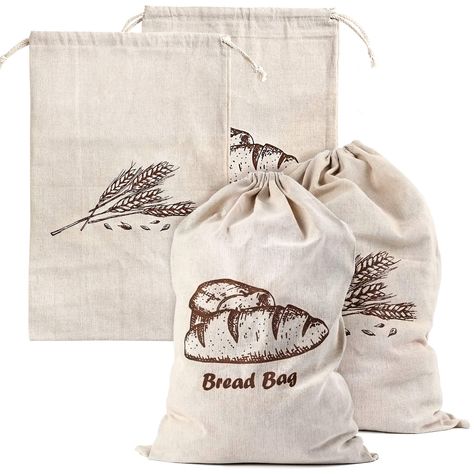 Flax Bag, Round Bread, Bread Container, Homemade Bread Easy, Bread Bag, Bread Storage, Bread Bags, Food Storage Bags, Use Of Plastic