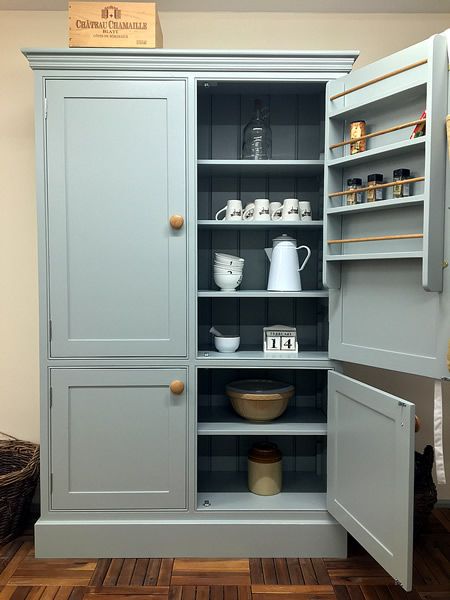 Freestanding Larder Cupboards Handmade by Colin Spicer Kitchen Storage Unit Freestanding, Larder Cupboard Freestanding, Modern Kitchen Dresser, Larder Ideas, Freestanding Larder, Kitchen Larder Units, Freestanding Kitchen Furniture, Kitchen Larder Cupboard, Simple Kitchen Cabinets