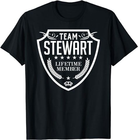 Amazon.com: Team Stewart Lifetime Member Matching Family Crew T-Shirt : Clothing, Shoes & Jewelry Team Tshirt, Matching Family T Shirts, Perfect Birthday Gift, Vacation Shirts, Matching Family Outfits, Christmas Present, Perfect Birthday, Husband Wife, Family Gifts