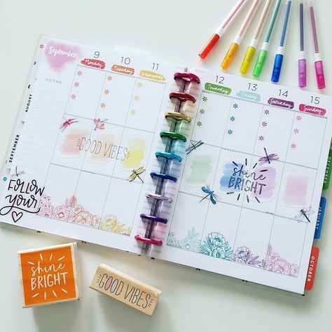 Happy Planner Color Block Layout Ideas, Happy Planner Vertical Layout Ideas Functional, The Happy Planner Ideas, Happy Planner Weekly Layout Ideas, Happy Planner Inspiration, Happy Planner Vertical Layout Ideas, Happy Planner Vertical Layout, Bujo Tracker, Planner Horizontal Layout