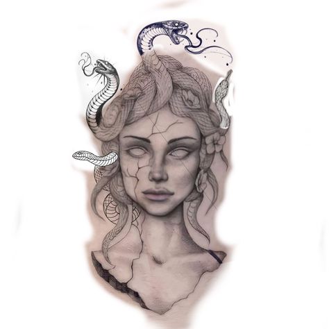 Stone Medusa Tattoo, Medusa Drawing, First Tattoo Ideas, Realistic Flower Tattoo, Greek God Tattoo, Inspo Tattoo, God Tattoo, Pin Up Girl Tattoo, Arm Tats