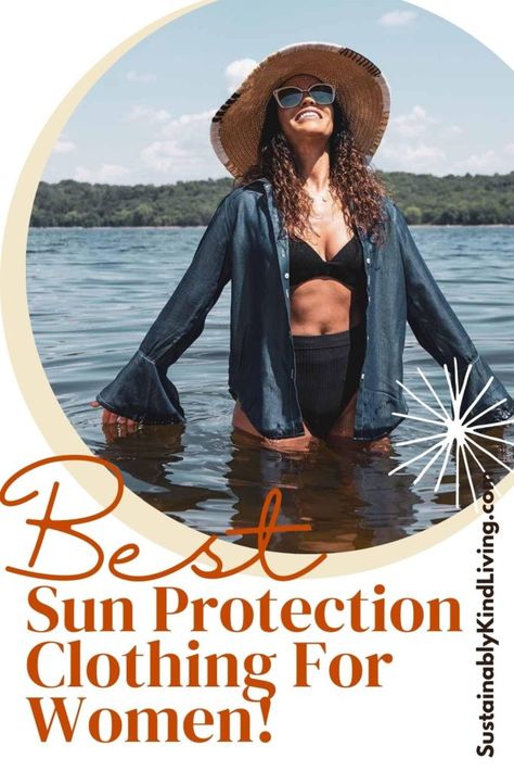 Summer Sun Protective Outfits, Uv Shirt Women, Sun Protection Outfits Style, Spf Clothing For Women, Sun Protection Outfit, Sun Protection Clothing Woman, Lake Outfit, Uv Protection Clothing, Cute Beach Outfits