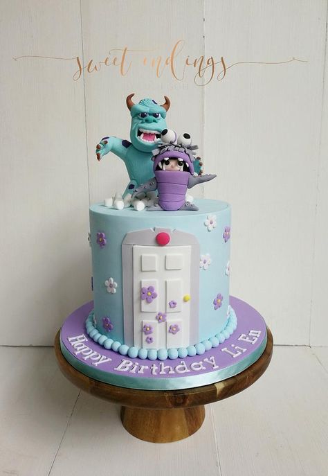 Boo Cake Monsters Inc, Monster Inc Cake Ideas, Boo Monsters Inc Party Ideas, Monsters Inc Birthday Cake, Monster Inc Cake, Cake Boos, Boo From Monsters Inc, Monsters Inc Cake, Boo Cake