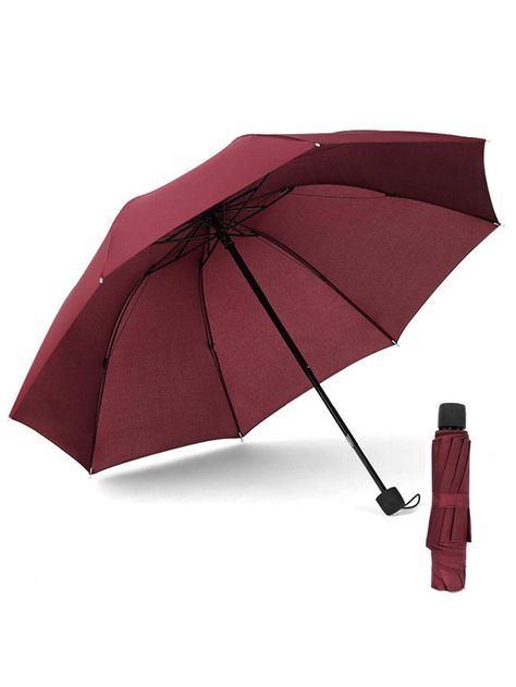 Burgundy  Collar     Embellished   Household Merchandises Foldable Umbrella, Color Vino, Umbrella, Collar, Free Shipping, Color, Tela