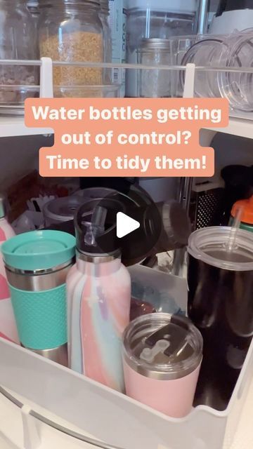 Home Organizing | Nashville, TN on Instagram: "We’ve been in enough homes to know…those water bottles can get OUT OF CONTROL!! All the Stanley’s, Yeti’s, Owala’s, etc….💧💧💧 ‌ We love this water bottle holder from @thecontainerstore because you can add a drawer underneath for all the lids + straws! And you can stack as many as you need for your bottle + cup collection. ‌ Comment H2O for the link to shop! ‌ #organizing #organizingideas #organizingtips #kitchenorganization #kitchenorganizing #thetidyhomenashville" Tumblr Cup Storage Ideas, Yeti Lid Storage Ideas, Drink Bottle Storage, Yeti Organization, Yeti Cup Storage Ideas, Tumbler Organization Storage Ideas, Stanley Cup Organization, Yeti Cup Storage, Stanley Storage Ideas