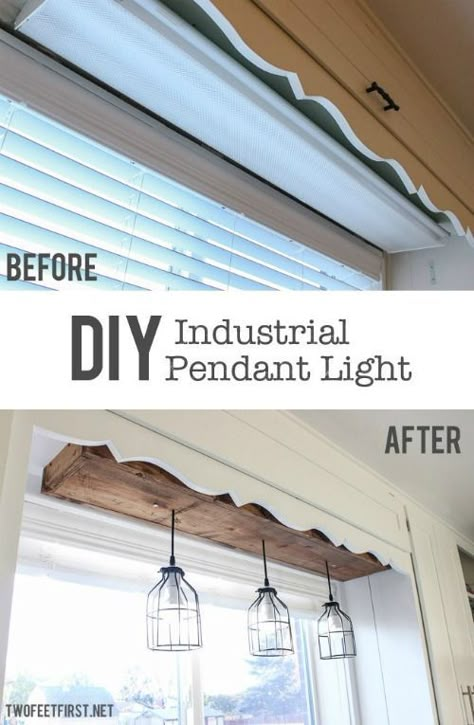 take a stab at this DIY Industrial Pendant Lights and Inspire Your Joanna Gaines with DIY Fixer Upper Ideas on Frugal Coupon Living. Casa Rock, Diy Pendant Light, Diy Lampe, Kitchen Design Decor, Industrial Pendant, Farmhouse Lighting, Kitchen Redo, Trendy Kitchen, Diy Lighting