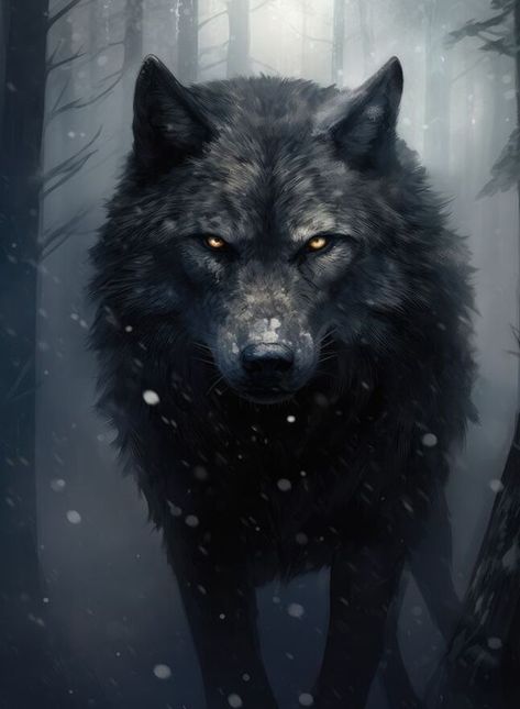 Majestic Wolf Art, Large Wolf Art, Were Wolf Art, Spirit Wolf Tattoo, Shadow Wolf Demon, Wolf Pictures Wolves Art, Black Wolf Wallpaper, Wolf Pack Art, Black Wolf Art