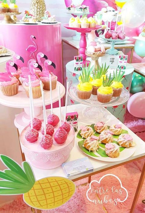 Check out this fabulous flamingo birthday party! Loving the party food! See more party ideas and share yours at CatchMyParty.com #catchmyparty #partyideas #flamingoparty #flamingocupcakes #pineapplecupcakes #summerparty #luau #girlbirthdayparty Flamingo Party Food, Flamingo Party Supplies, Flamingo Party Decor, Ballerina Birthday Party, Pink Flamingo Party, Flamingo Themed Party, 20th Birthday Party, Flamingo Birthday Party, Ballerina Birthday Parties