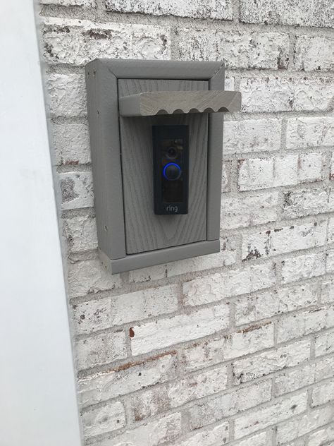 Using a composite decking board, you can make a housing to cover an old doorbell.  Ring Doorbell mounts directly to the box and wires are hidden underneath.   #ringdoorbell Ring Doorbell Mount Ideas, Diy Doorbell, Whole Home Audio, Doorbell Cover, Composite Decking Boards, Video Doorbell, Ring Doorbell, Ring Mountings, Hue Philips