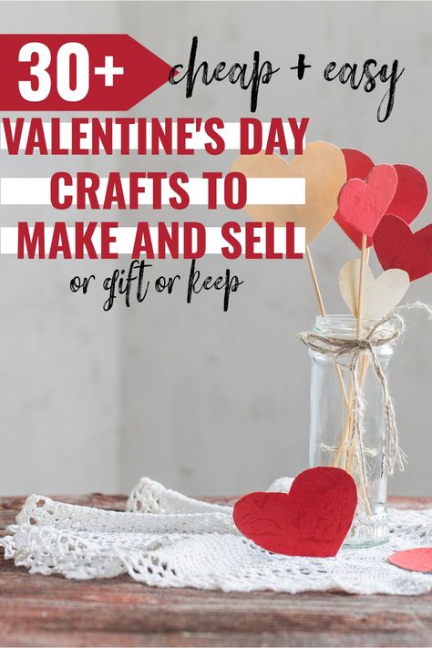 Are you looking for a great way to make some extra cash selling easy Valentine's Day crafts? These cute crafts can be made to gift or to sell! The choice is yours. We've separated the list into Dollar Tree Valentine's crafts, Mason Jar crafts, Sweet treat ideas and DIY heart projects! Homemade Valentines Gift, Ideas To Sell, Valentine's Day Crafts, Easy Valentine Crafts, Diy Valentines Decorations, Valentines Sign, Homemade Valentines, Sell Diy, Diy Valentines Crafts