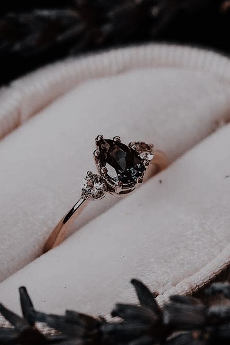 Black Wedding Ring Aesthetic, Unique Gothic Engagement Rings, Gothic Style Engagement Ring, Goth Engagement Rings Vintage Style, Witchy Engagement Ring Silver, Non Diamond Engagement Rings Silver, Gothic Promise Rings, Engagement Rings Goth, Goth Engagement Ring