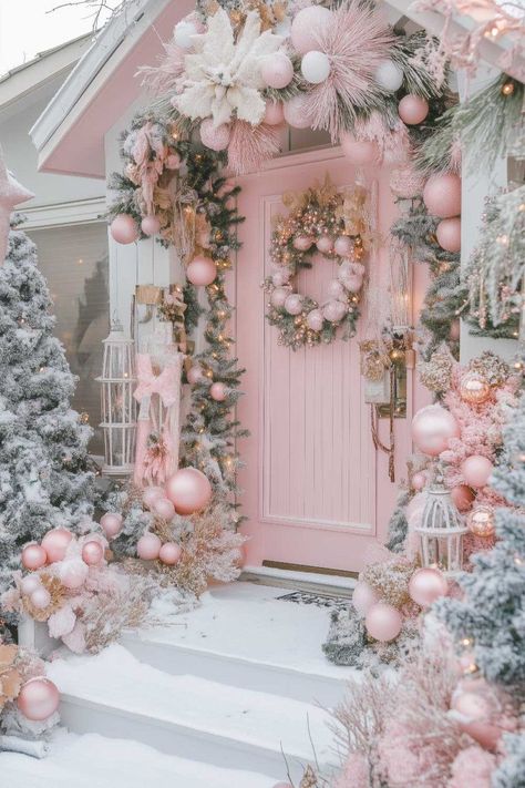 Gold And Pink Christmas Tree, Pink Christmas Baby Shower Ideas, Pink And Silver Christmas, Pink Christmas Theme, Office Christmas Decor, Pink Christmas Bedroom, Emmy Red Carpet, Pink Christmas Decor Ideas, Pink Christmas Background