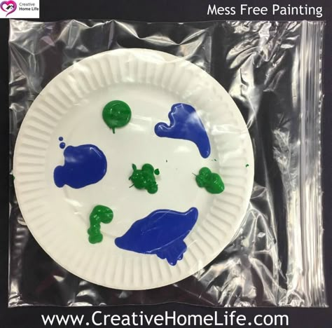 Letter E Craft, Earth Day Craft, Earth Painting, Painting Earth, Mess Free Painting, Earth Day Projects, Earth Craft, April Crafts, Children's Library