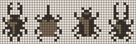 Beetle Crochet Grid, Bracelet Grid Patterns, Cicada Cross Stitch, Perler Bead Insects, Basic Cross Stitch Pattern, Insect Cross Stitch Pattern, Tapestry Design Pattern, Sheep Grid Pattern, Bug Cross Stitch Pattern