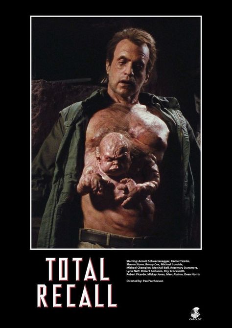 Total Recall (1990) Marc Alaimo, Rachel Ticotin, Michael Ironside, Total Recall 1990, Robert Picardo, Dean Norris, Arnold Schwarzenegger Movies, Film Posters Art, Total Recall