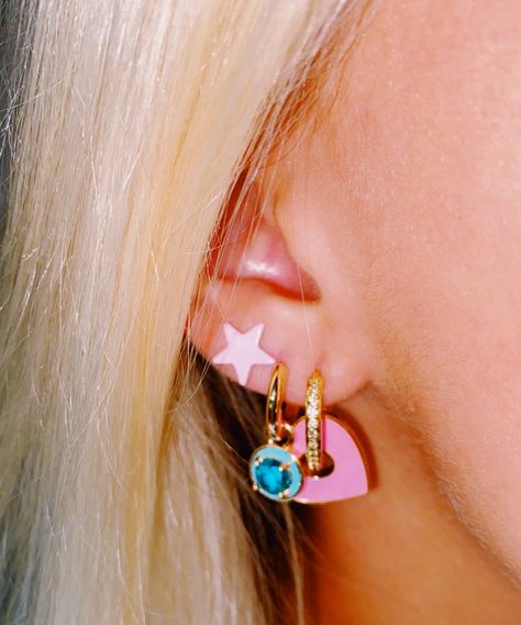 Preppy Heart, Earring Stack, Alison Lou, Aesthetic Preppy, Kendra Scott, Stars