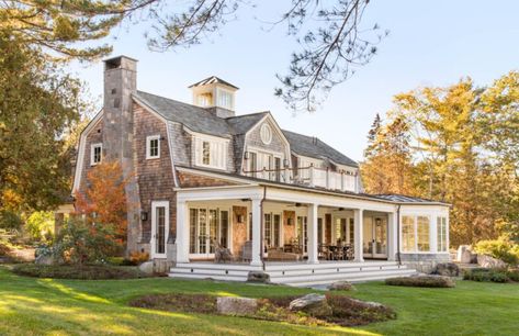 Patina Homes, New England Colonial House, Dutch Colonial Exterior, Dutch Colonial House, New England House, Dutch Colonial Homes, New England Colonial, Patina Farm, Shingle House