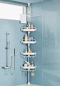 Shower Storage Solutions, Shelves For Bathroom, Shower Organizer, Corner Shower Caddy, Bathroom Bathtub, Steel Bath, Bath Organization, Shower Storage, Shower Organization