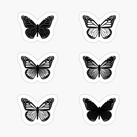 Journal Designs Printable Black And White, Black Design For Scrapbook, Black Laptop Stickers Ideas, Black And White Printables, Butterflies Stickers, Butterfly Black And White, Butterfly Stickers, Scrapbook Printing, Black And White Stickers