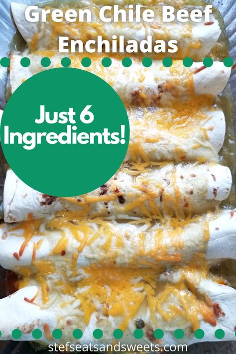 Meal Prep Enchiladas, Recipes With Green Enchilada Sauce, Enchiladas Ground Beef, Green Chile Beef, Green Enchilada Recipe, Enchiladas Beef, Go To Meals, Green Chile Enchilada Sauce, Easy Beef Enchiladas