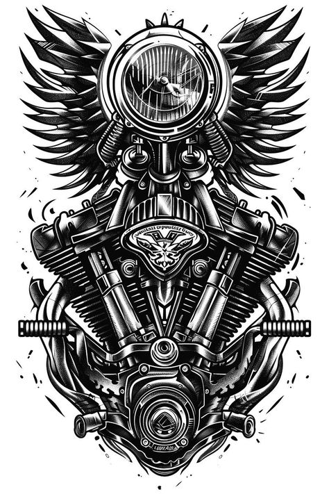 Harley Davidson Engine Tattoo, Tattoo Motorcycle Ideas, V Twin Engine Tattoo, Engine Tattoo Design, Motor Tattoo Ideas, Motorcycle Engine Tattoo, Harley Motorcycle Tattoo, V Twin Engine, Harley Davidson Tattoo