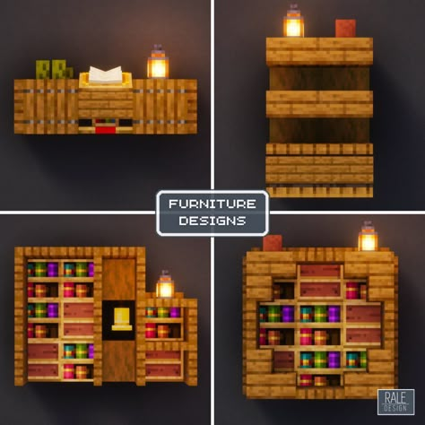 Minecraft Building Ideas Furniture, Minecraft Decorations In Game, Minecraft Table Ideas, Minecraft Oasis, Minecraft Furniture Ideas, Minecraft Steampunk, Minecraft Music, Minecraft Interior, Minecraft Interior Design