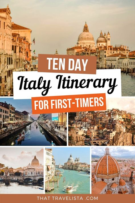 Italy Iternary, Italy Itinerary 12 Days, 10 Day Itinerary Italy, 9 Days In Italy, 12 Days In Italy, Italy Travel Plan, 1 Week Italy Itinerary, First Trip To Italy Travel Tips, Italy Travel Planner