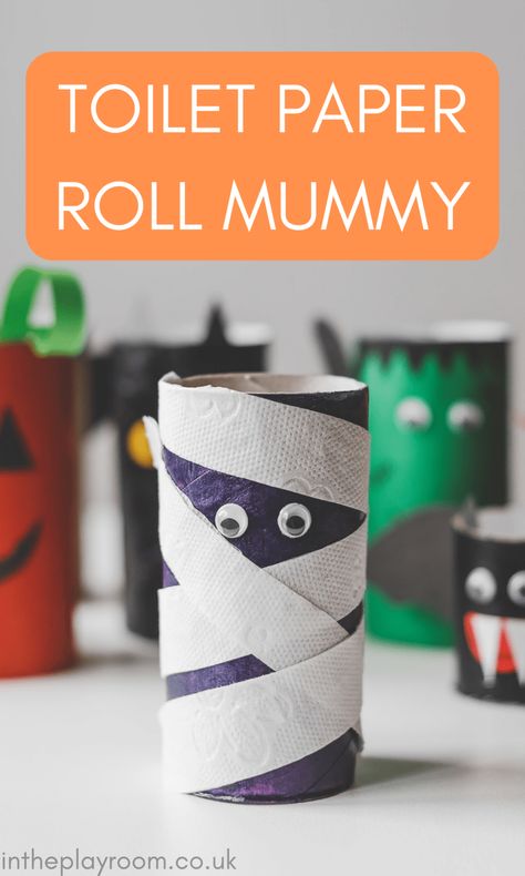 Halloween Classroom Crafts, Halloween Toilet Paper Roll Crafts, Mummy Craft, Halloween Toilet Paper, Høstaktiviteter For Barn, Halloween Things To Do, Craft For Halloween, Halloween Party Craft, Halloween Craft Activities