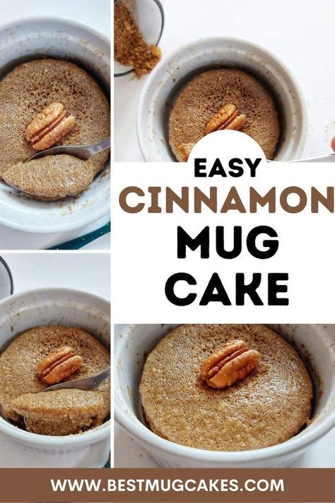 Easy Cinnamon Cake, Almond Flour Substitute, Cinnamon Mug Cake, Microwave Dessert, Mug Cake Healthy, Desserts With Few Ingredients, Simple Desserts, Cake For Breakfast, Cinnamon Oatmeal