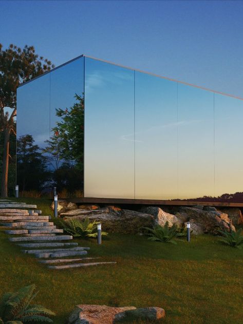 House Of Mirrors, Biophilic Architecture, Jungle House, Luxury Boat, Mirror House, Modern Architects, Embrace Nature, Casa Container, Cabin Design