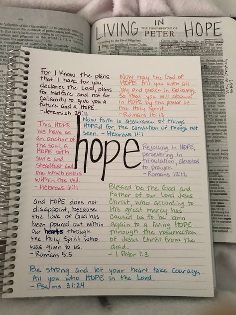 Journal Ideas For Bible Study, Bible Things To Write, Bible Scripture Journaling, Spiritual Journaling Ideas, Bible Notebook Journaling Ideas, Notes To Take In Your Bible, Hope Bible Study, Bible Study On Hope, Journal Ideas About God