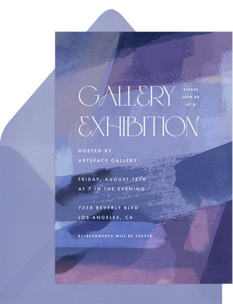 Art Gallery Exhibition Invitation to Personalize and Send Online Art Exhibition Invitation, Acrylic Brush Strokes, Exhibition Invitation, Fundraising Poster, Art Gallery Exhibition, Business Events Invitation, Modern Invitation Design, Event Invitation Design, World Map Printable