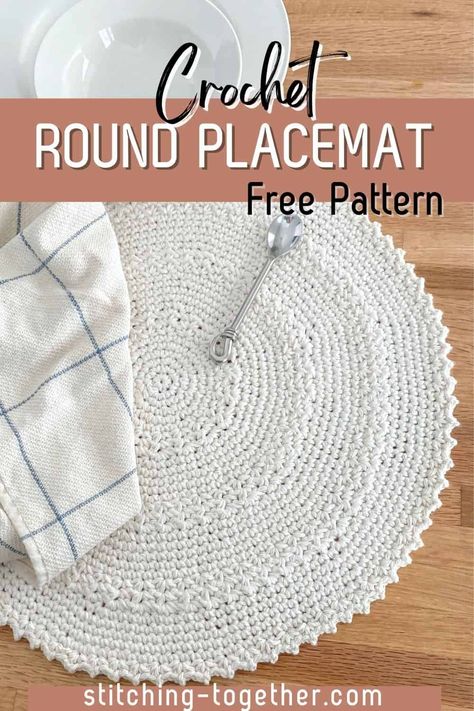 Crochet Placemat Patterns, Crochet Table Mat, Crochet Placemats, Round Placemat, Crochet Table Runner Pattern, Round Placemats, Crochet Coaster Pattern, Crochet Washcloth, Round Eyes