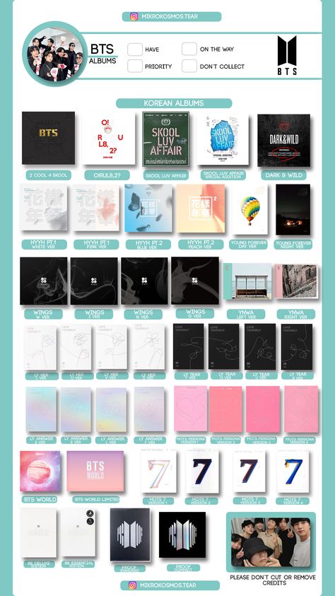 Bts Album Template, Bts Albums In Order, Bts Photo Album, All Bts Albums Cover, Bts Albums Collection, Bts Solo Albums, Kpop Album Template, Bts Album List, Bts Album Cover