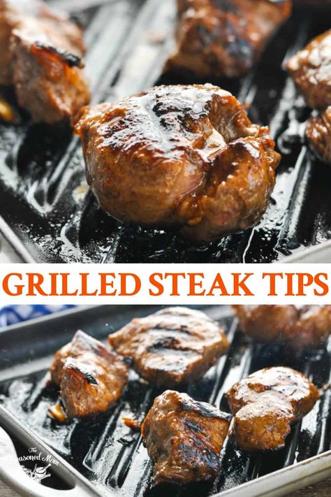 Grilled Steak Tips, Grilling Recipes Steak, Indoor Grill Recipes, Ways To Cook Steak, Beef Tip Recipes, Recipes Steak, Steak Tips, Sirloin Tips, Grilled Meat Recipes