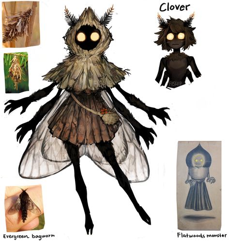 Bagworm Moth Girl | Gijinka / Moe Anthropomorphism | Know Your Meme Bagworm Moth, Moth Girl, Glowing Eyes, Idee Cosplay, Fantasy Creatures Art, Arte Sketchbook, Mythical Creatures Art, Monster Design, Creature Concept Art