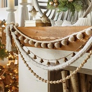 All The Trimmings | Antique Farmhouse Diy Slinger, Bohemian Christmas, Christmas Fireplace Decor, Natural Christmas, Christmas Fireplace, Boho Christmas, Christmas Mantels, Farmhouse Christmas Decor, Noel Christmas