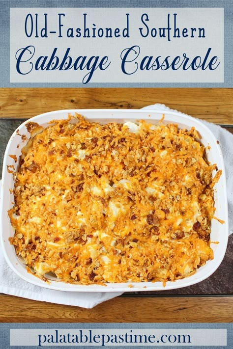 Southern Cabbage Casserole Thanksgiving Cabbage Recipes, Old Fashion Cabbage Casserole, Southern Cabbage, Cozy Casseroles, Cooked Cabbage Recipes, Cabbage Dishes, Cabbage Side Dish, Cabbage Recipes Healthy, Cabbage Casserole Recipes