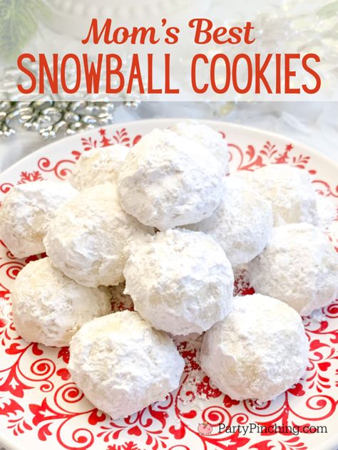 Classic Snowball Cookies, Russian Tea Cakes Recipe, Snowball Christmas Cookies, Pecan Snowballs, Pecan Snowball Cookies, Snowball Cookie Recipe, Russian Tea Cake, Mexican Wedding Cookies, Tea Cakes Recipes