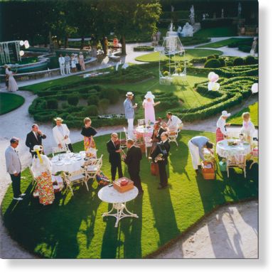 'Garden Party' Mounted Print -Slim Aarons, from £440 | Shop Cushions & Wall Murals at surfaceview.co.uk Slim Aarons Photography, Slim Aarons, Old Money Aesthetic, January 1, Handcrafted Wood, Saturated Color, Palm Springs, Old Money, Garden Party